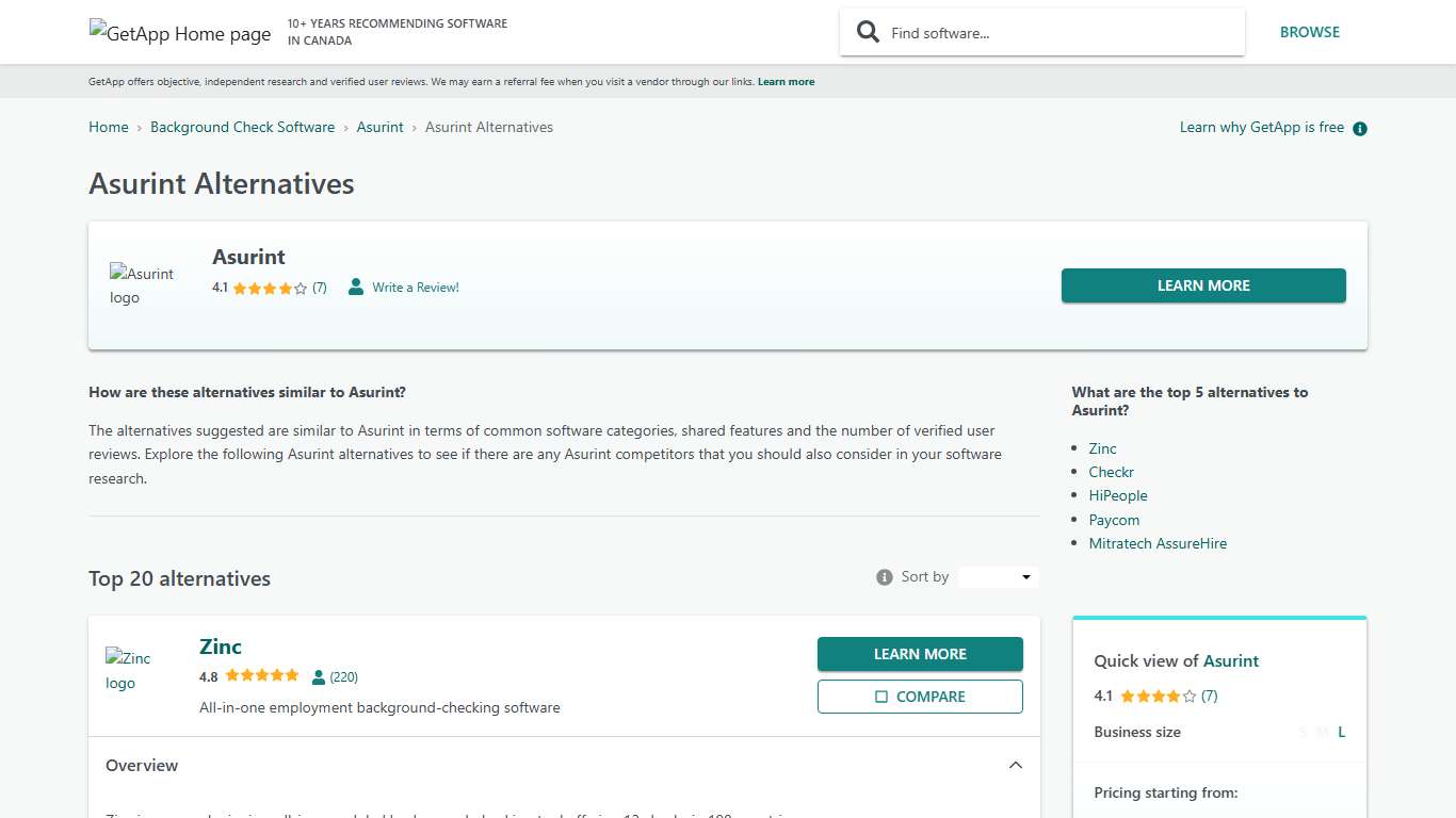 Top 20 Asurint Alternatives GetApp Canada 2026